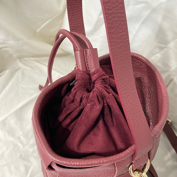 NWT - Lia Numia Italian Leather Woven Purse - Red/Burgundy - Picture 7 of 11